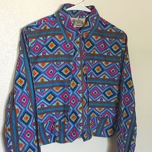 VTG 90s Western cropped button down